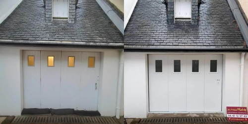 Février 2024 : remplacement d'une porte de garage sur la commune de Fouesnant (29170) secteur du Cap-Coz