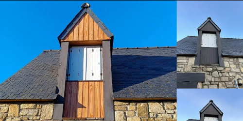 Janvier 2024 : rénovation d'une lucarne sur une maison située quartier du Cap-Coz à Fouesnant (29170)