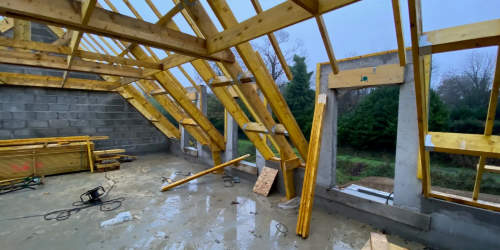 Décembre 2025 : pose charpente traditionnelle