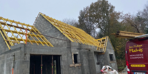 Décembre 2025 : pose charpente traditionnelle